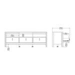 Barcelona Tv-unit 3 drawers in Matt Black 72579668GMGM