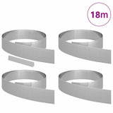 Lawn Edging 4 pcs Silver 450 x 0.05 x 15 cm Galvanised Steel 868025