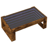 Coffee Table with Infinity LED Smoked Oak 90x53x30 cm 847641