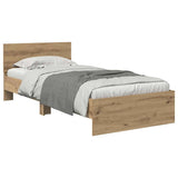 Bed Frame Artisan Oak 90 x 190 cm Engineered Wood 885833