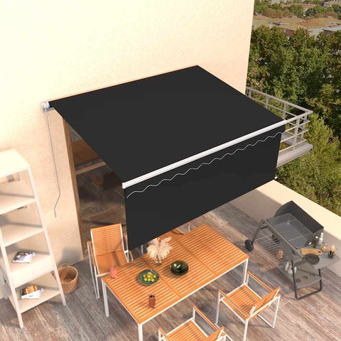 Manual Retractable Awning with Blind 3.5x2.5m Anthracite 3069279