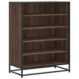 Shoe Cabinet Brown Oak 75x38x97.5 cm Engineered Wood and Metal 3300874