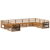Outdoor Sofa Set 9 pcs Natural Solid Acacia Wood 3383832