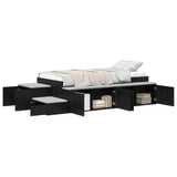 Storage Bed Frame with Storage Black Oak 90 cm Engineered Wood 3335566
