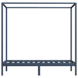 Bed Frame Grey Solid pine wood and plywood slats Single Durable 283275