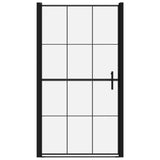 Shower Door Tempered Glass 100x178 cm Black 148889