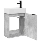 Bathroom Vanity Unit with Tap Concrete Grey 45.5 x 22.5 x 84 cm 889436
