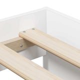 Storage Bed Frame with Storage White 90 cm Engineered Wood 3335565