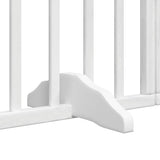 Dog Gate with Door Foldable 6 Panels White 300 cm Poplar Wood 352213
