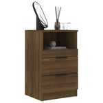 ZNTS Bedside Cabinet Brown Oak Engineered Wood 817043