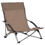Folding Beach Chairs 2 pcs Taupe Fabric 312492