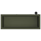 Garden Planter with LED Olive Green 30 x 80 x 30 cm Steel 8008104