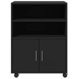 Rolling Cabinet Black 60x48x81 cm Engineered Wood 853165