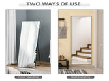 Full Length Dressing Mirror, Floor Standing or Wall Hanging, Aluminium Alloy Framed Full Body Mirror T3398P378741