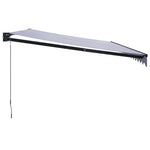 Retractable Awning Blue and White 5x3 m Fabric and Aluminium 3154450
