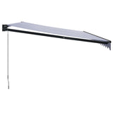 Retractable Awning Blue and White 5x3 m Fabric and Aluminium 3154450