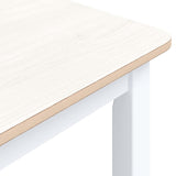 247363 Dining Table White and Brown 114x71x75 cm Solid Rubber Wood