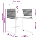 Garden Dining Set 5 pcs Black Steel 3335873