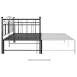 Pull-out Sofa Bed Frame without Mattress Black Metal 90x200 cm 324782