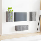 TV Cabinet Set Wall-mounted 2 pcs Grey Sonoma Engineered Wood 3408967