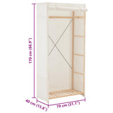248192 Wardrobe White 79x40x170 cm Fabric
