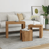 ZNTS Nesting Coffee Tables 3 pcs Artisian Oak Engineered Wood 856673