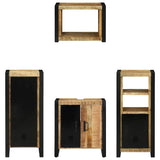 Bathroom Furniture Set with Shelf 4 pcs Brown Solid Mango Wood 3305676