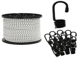 Bungee Cords with Hooks 8 mm Black and White PP and Rubber 42047674