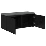 Hall Bench with Cushion with Shelf Black Oak 100 x 38 x 46 cm 891489