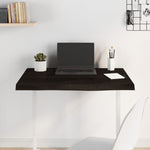 Table Top Dark Brown 80x60x cm Treated Solid Wood Oak 3156423
