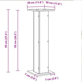 Plant Stand 2 pcs Black Oak 30 x 30 x 95 cm Engineered wood 3345110