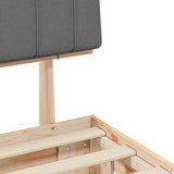 Bed Frame with Upholstered Headboard Light Grey 120 x 190 cm 877504
