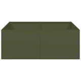 Planter Olive Green 80x80x30 cm Steel 860804