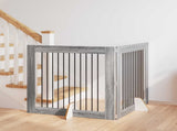 Dog Gate with Stands 2 pcs Grey Sonoma 100 x 100 cm 892028