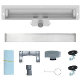 Wall Mounted Shower Drain Silver 50 cm Stainless Steel 304 42015991