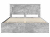 Bed Frame with Drawer Concrete Grey 135 x 190 cm Engineer Wood 3410184