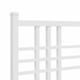 Metal Bed Frame without Mattress with Footboard White 90x190cm 376383