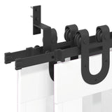Sliding Door Hardware Kit 183 cm Steel Black 3295733