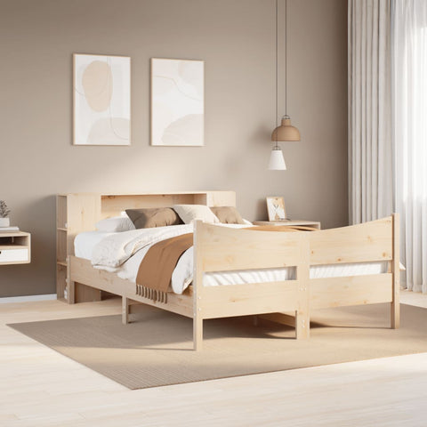 ZNTS Bed Frame without Mattress 160x200 cm Solid Wood Pine 3323293