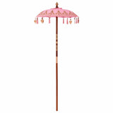 Parasol with Base Pink, Brown 250 cm Cotton, Wood 3356917