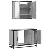 2 Piece Bathroom Furniture Set Grey Sonoma Engineered Wood 3300893