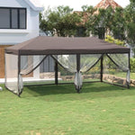 ZNTS Folding Party Tent with Sidewalls Taupe 3x6 m 93554