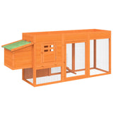 Chicken Coop Brown 204x50x84 cm Solid Wood Pine 172236