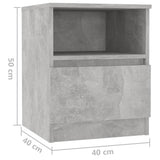 Bed Cabinet Set of 2 Concrete grey Engineered wood Bed Cabinet 806166