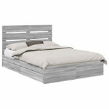Storage Bed Grey Sonoma 150 x 200 cm Engineered Wood 3411892