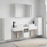 Bathroom Furniture Set 6 pcs White Engineered Wood and Glass 3407135