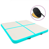 Inflatable Gymnastics Mat with Pump 200x200x10 cm PVC Green 92696