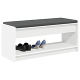 Hall Bench White 103 x 38 x 45 cm Engineered Wood and Fabric 891584