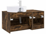 Bathroom Furniture Set 2 pcs Smoked Oak Engineered Wood 3403988