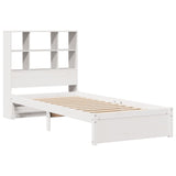 Bookcase Bed without Mattress White 90x190cm Single Solid Wood Pine 3322380